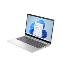 Silver laptop on a white background