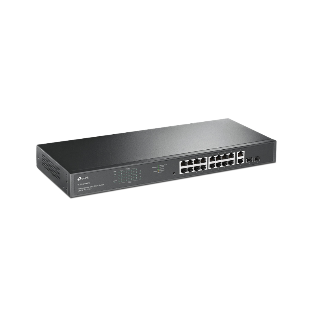 Network switch with multiple ports on a white background