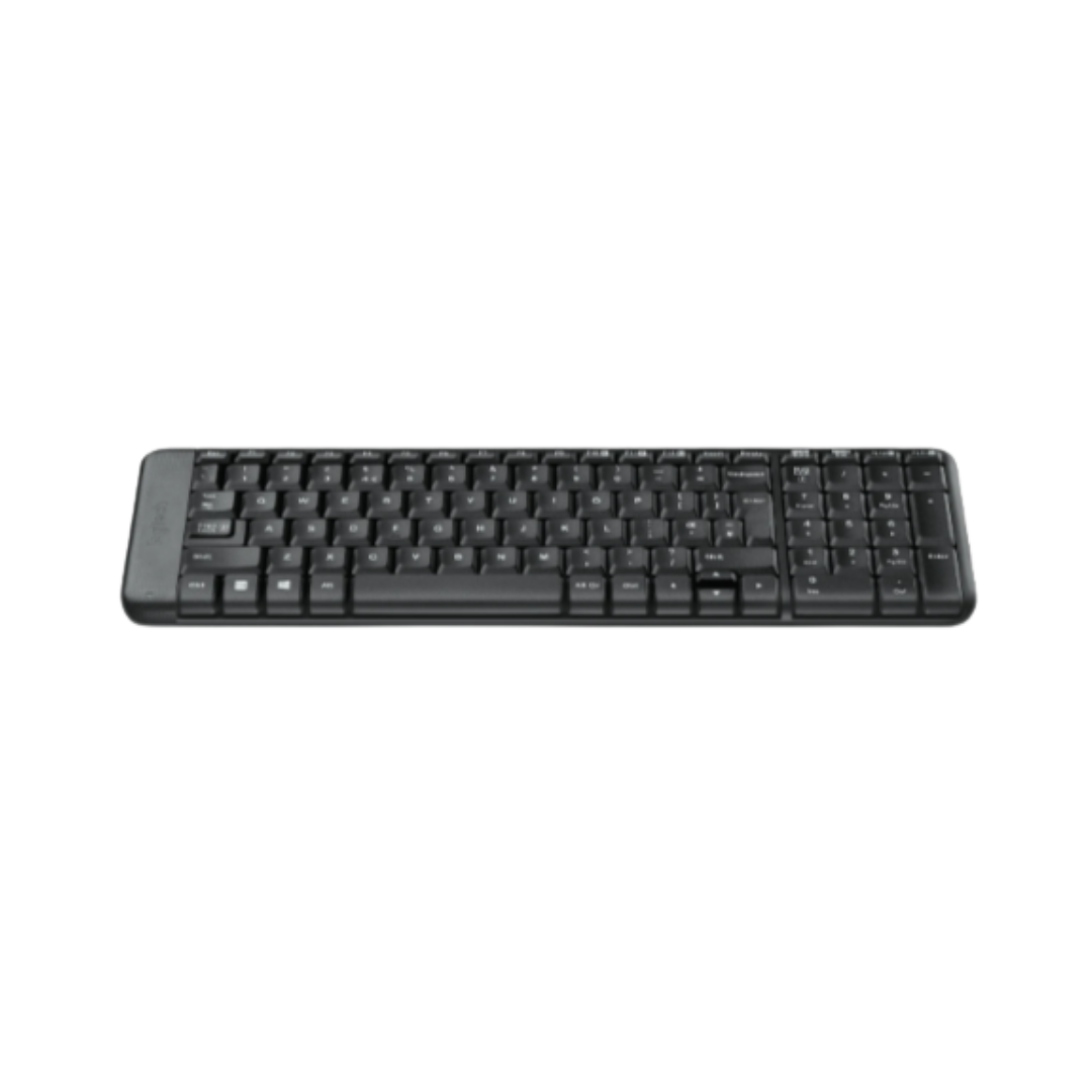 Black keyboard on a white background