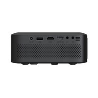 Black electronic device with ports on a white background