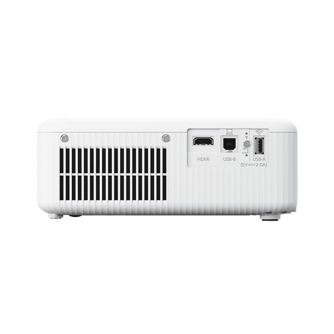 White projector with ports on a white background