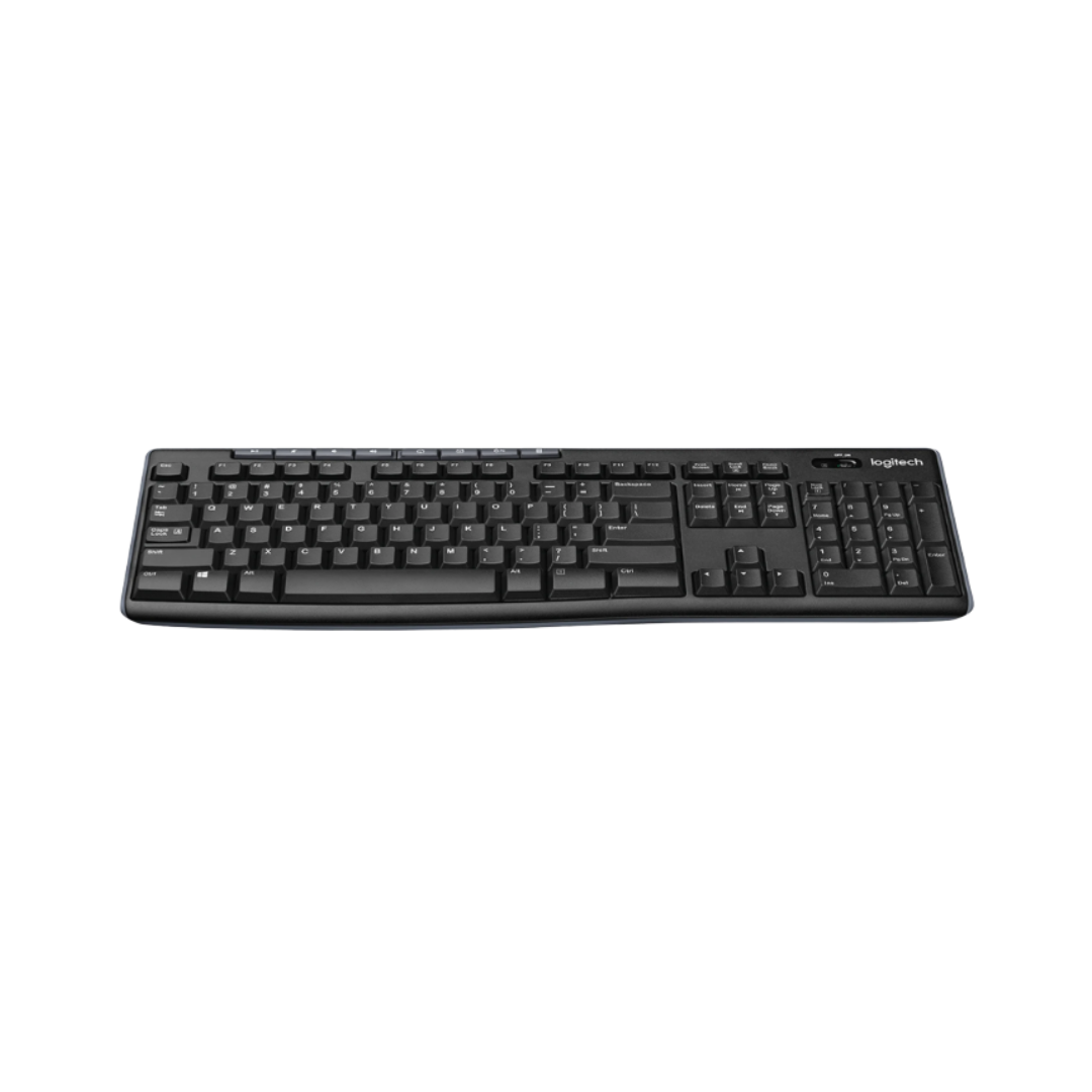 Black keyboard on a white background