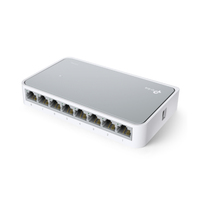 Network switch with multiple Ethernet ports on a white background