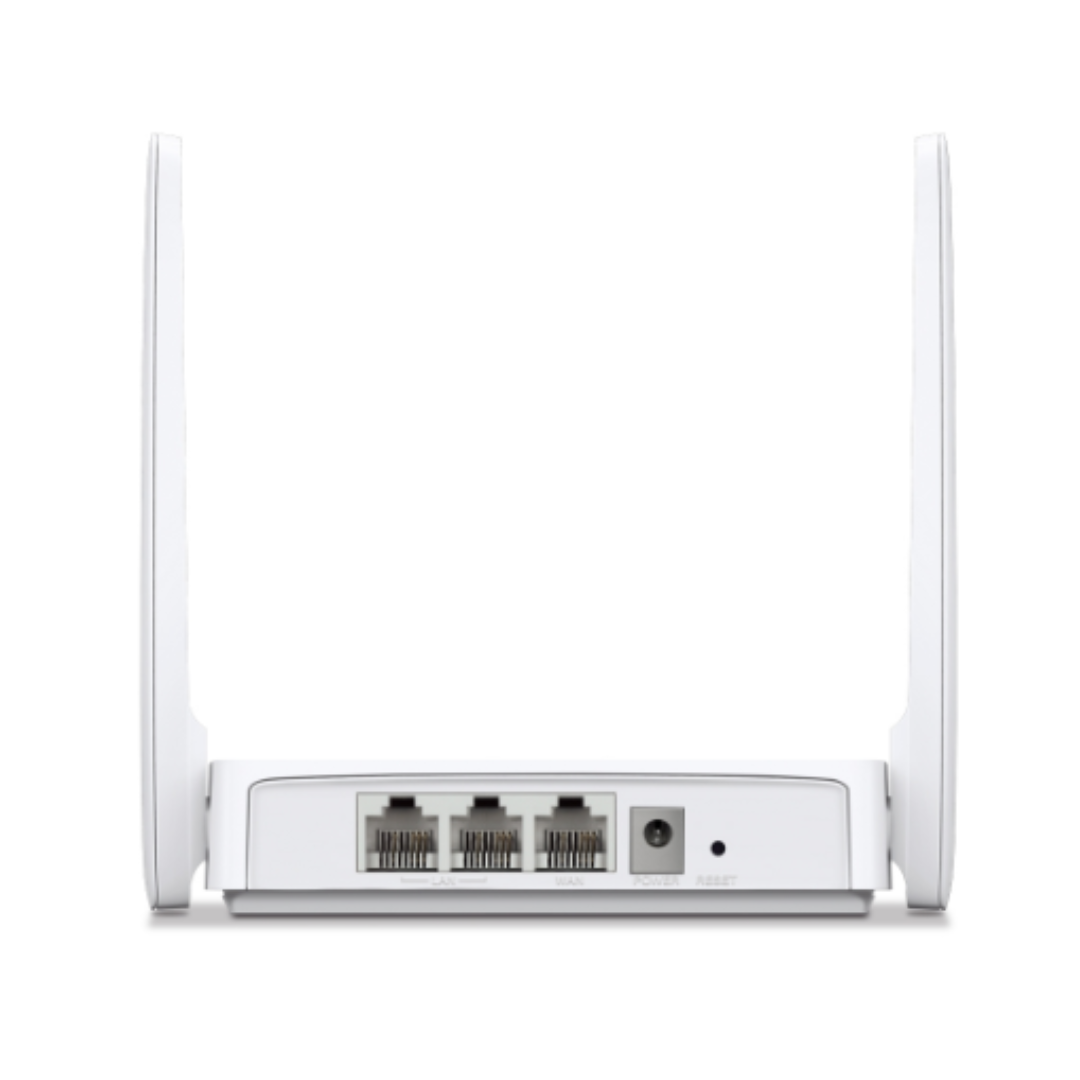 White router with antennas on a white background