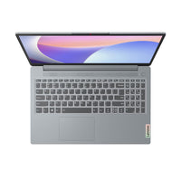 Gray Lenovo laptop on a white background