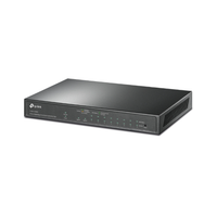 Black network switch on a white background