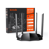 Tenda AC1200 router with packaging on a white background