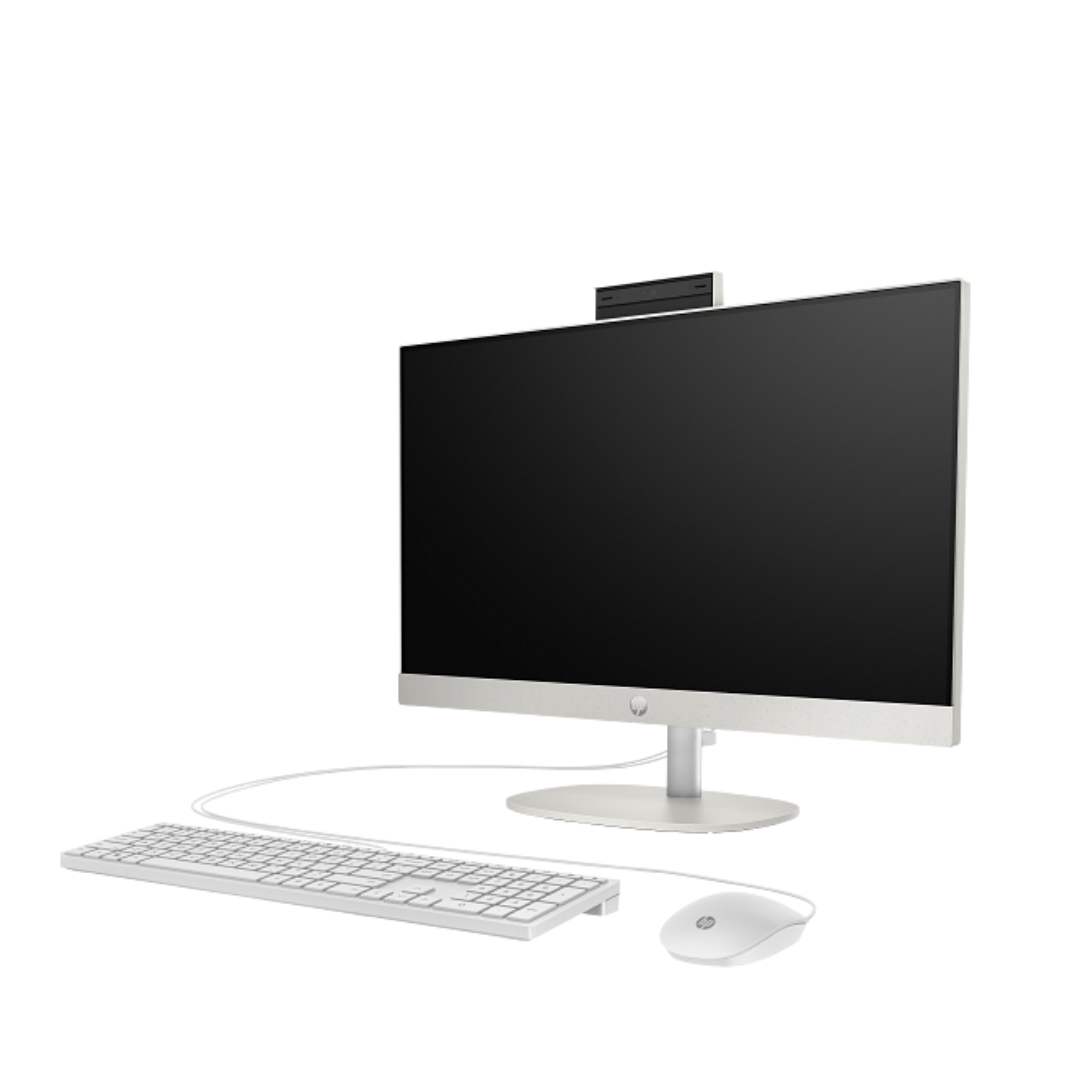 Computer monitor with keyboard and mouse on a white background