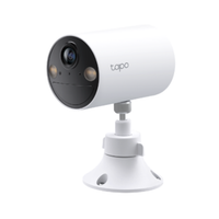 White TP-Link Tapo security camera on a white background