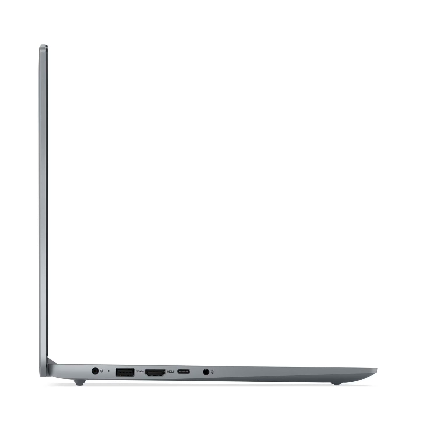 Side view of a laptop on a white background