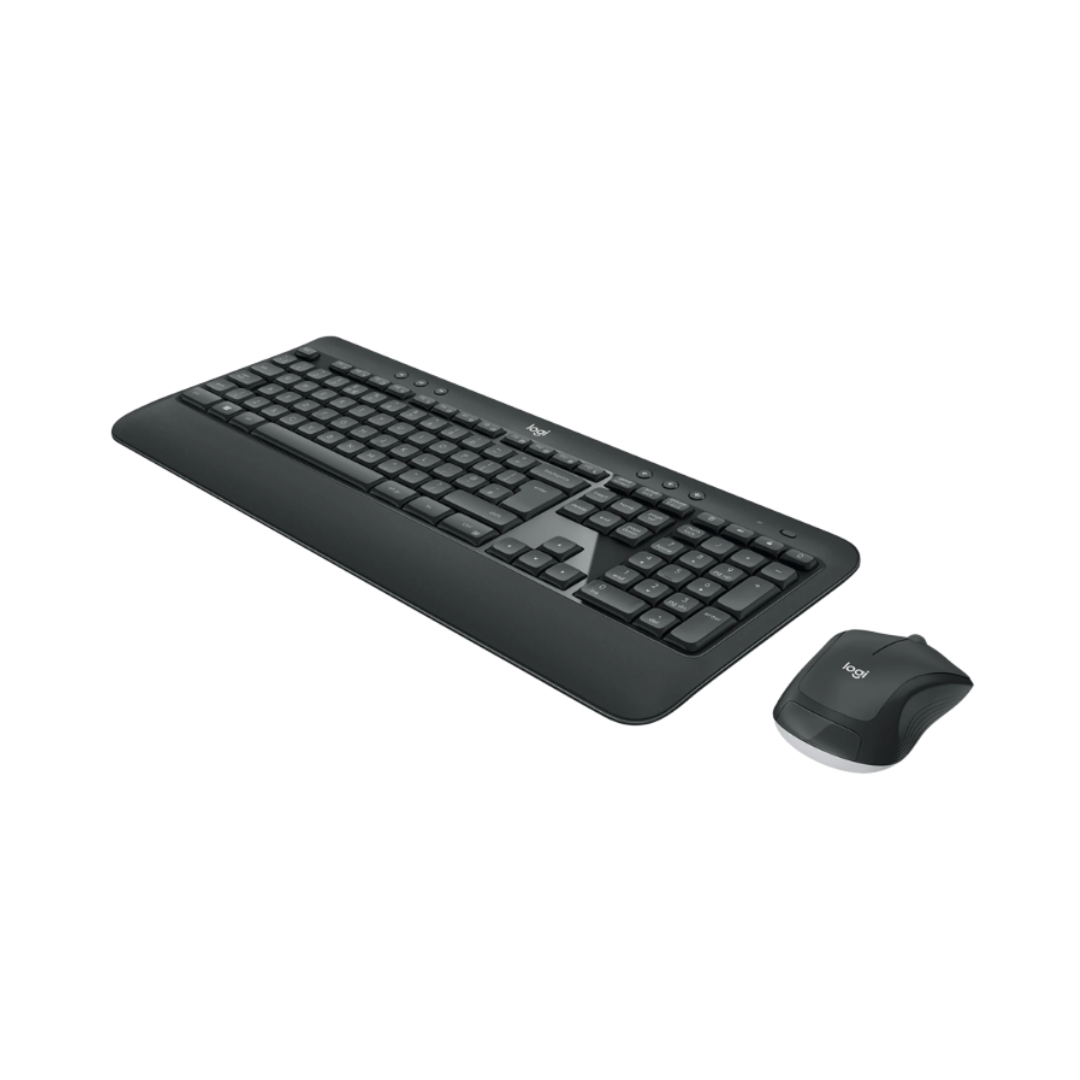 Black keyboard and mouse set on a white background
