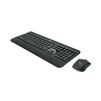 Black keyboard and mouse set on a white background
