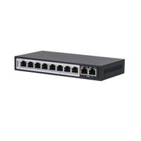 Network switch with multiple ports on a white background