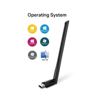 USB WiFi adapter with operating system compatibility icons on a white background