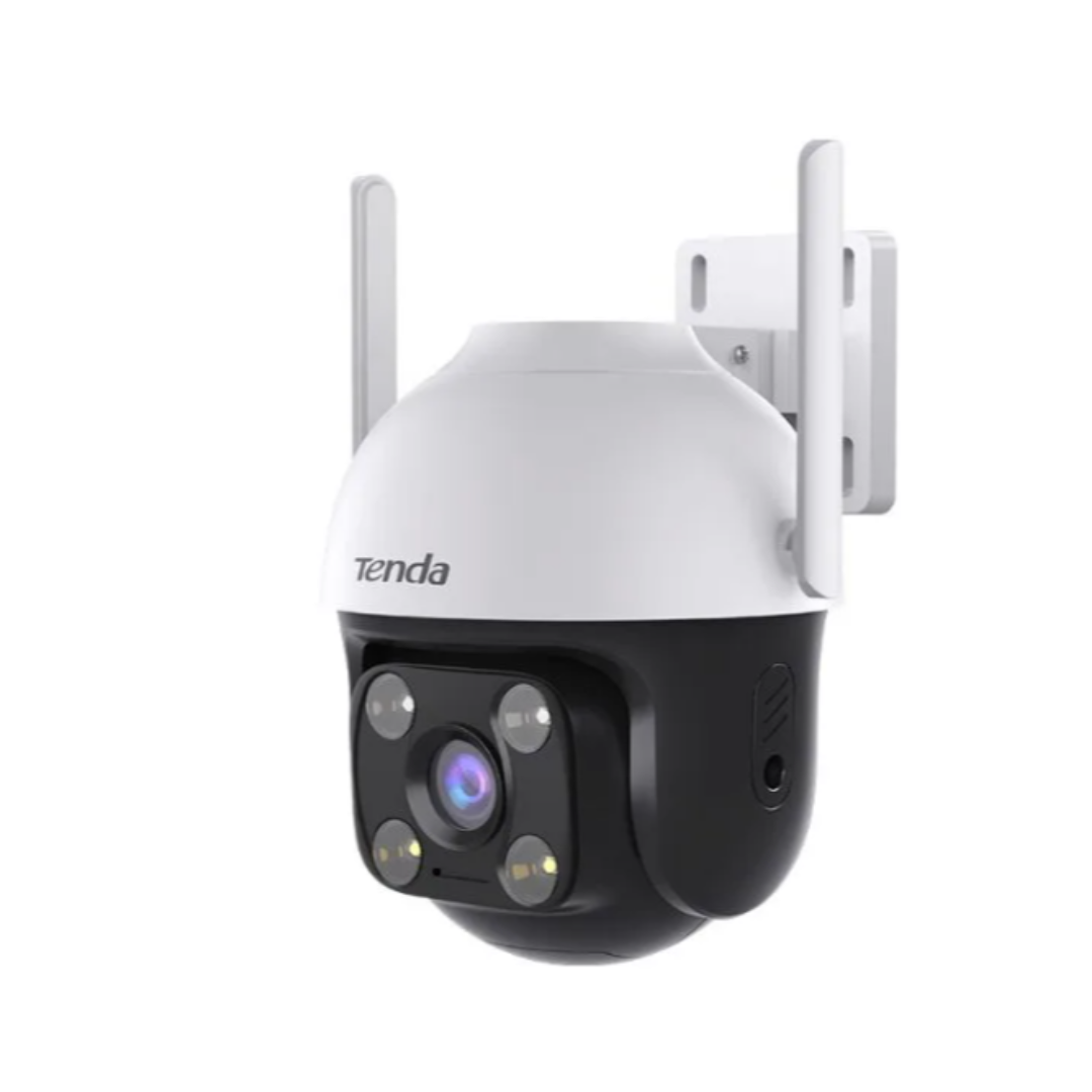 Tenda security camera with antennas on a white background