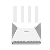 D-Link Wi-Fi router with four antennas on a white background