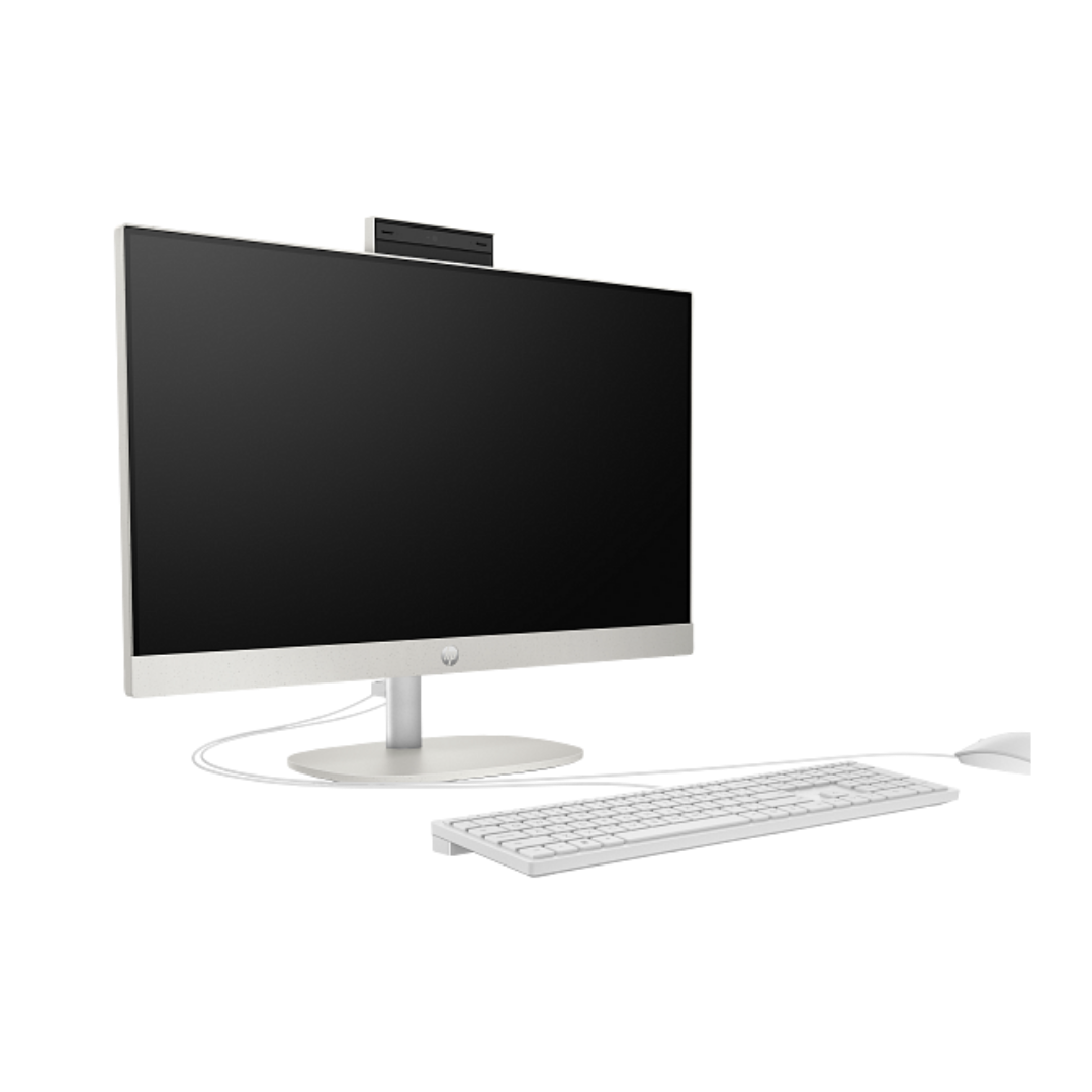Computer monitor with keyboard on a white background