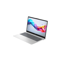 Laptop with colorful display on a white background