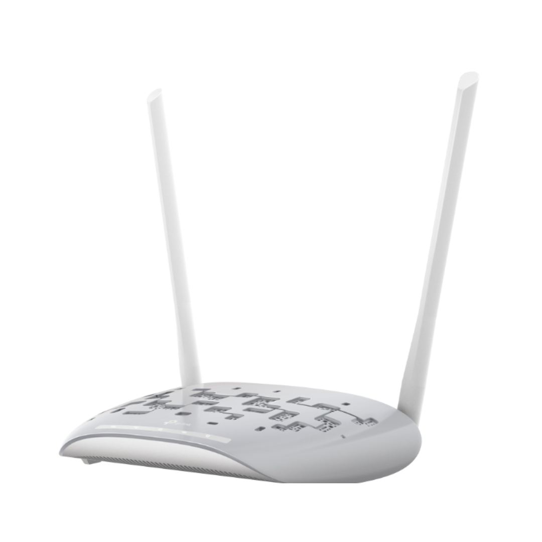 White router with antennas on a white background