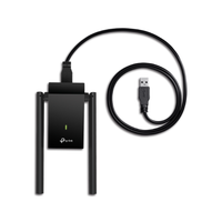 Black USB adapter with a cable on a white background