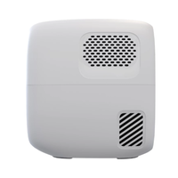 White electronic device with black vent on a white background