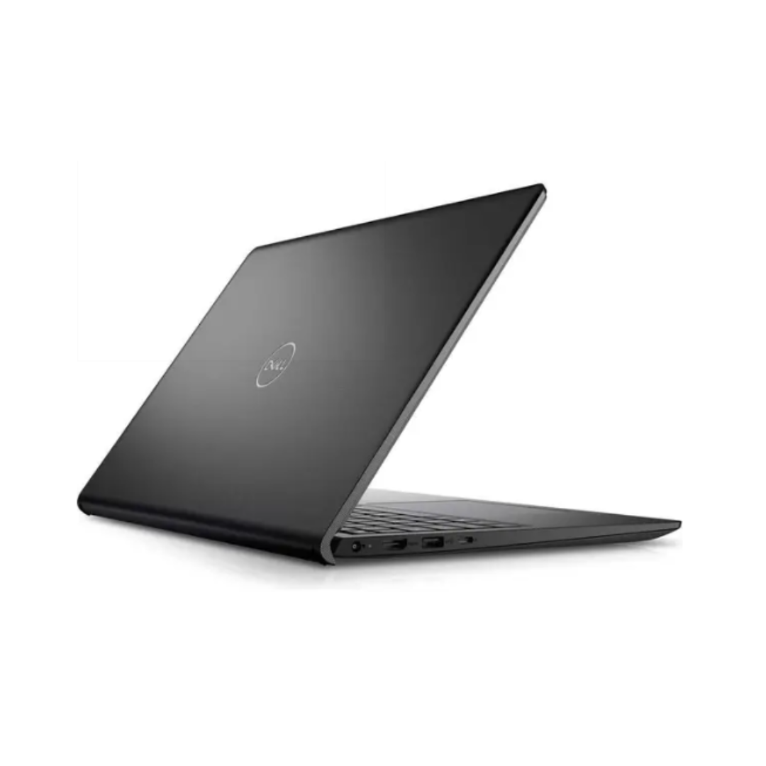 Black Dell laptop on a white background