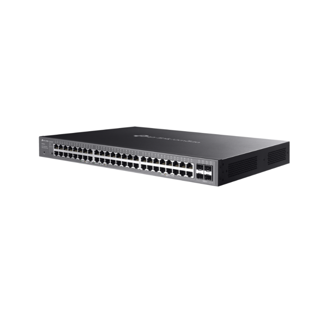 Network switch with multiple ports on a white background
