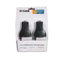D-Link 2-port USB KVM switch with audio support packaging on a white background
