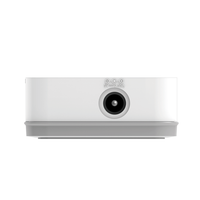 White electronic device with a camera lens on a white background