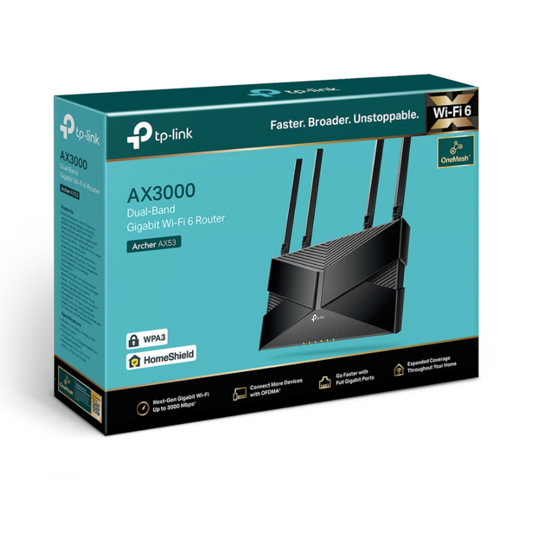 Tp-Link AX3000 Dual Band Gigabit Wi-Fi 6 Router Archer AX53