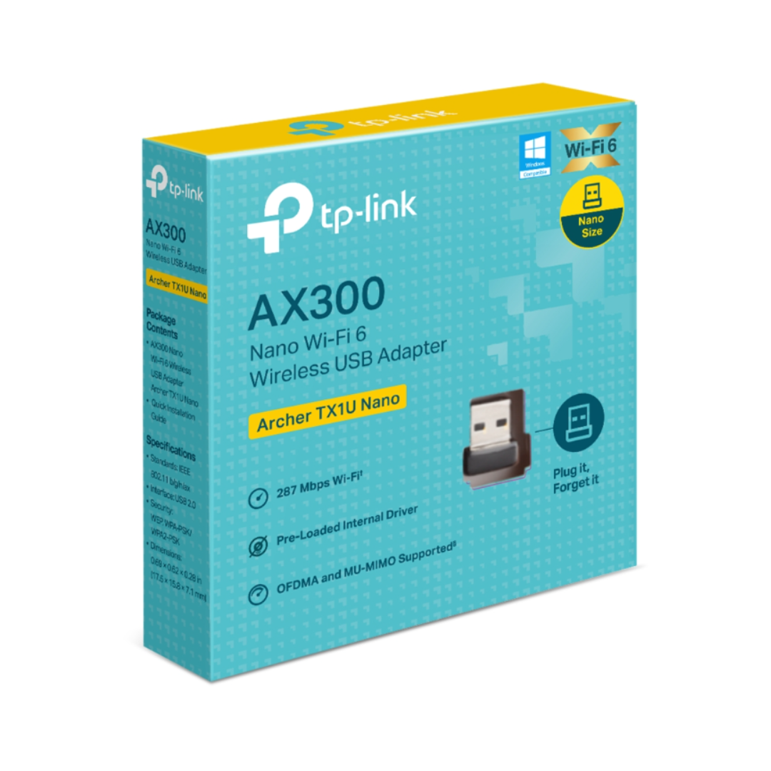Tp-Link AX300 Nano Wi-Fi 6 Wireless USB Adapter Archer TX1U Nano