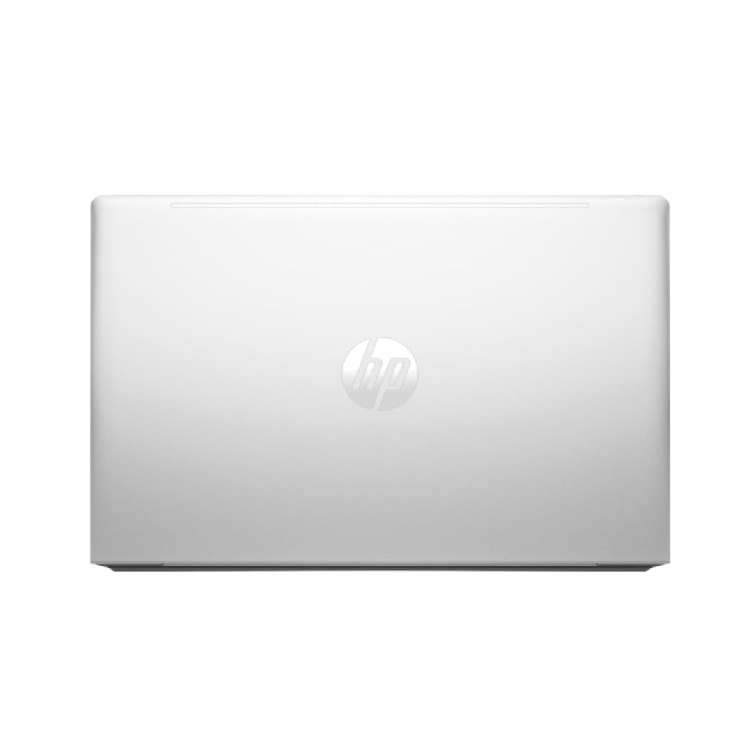 White HP laptop on a white background