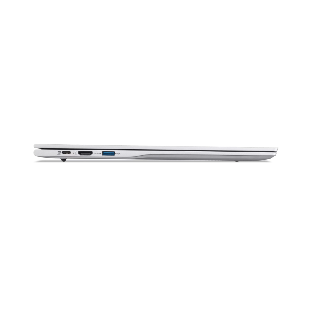 Side view of a silver laptop on a white background