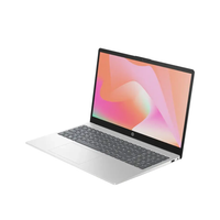 Laptop with a colorful display on a white background
