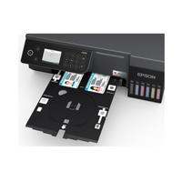 Epson printer with ink cartridges on a white background