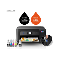 Epson EcoTank L4260 printer with ink bottles on a white background