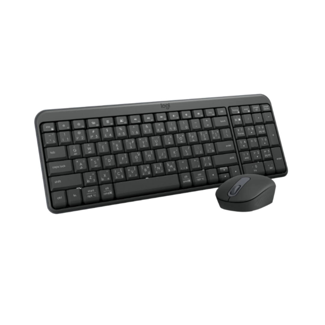 Black keyboard and mouse set on a white background