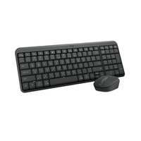Black keyboard and mouse set on a white background