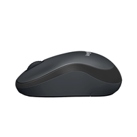 Black computer mouse on a white background