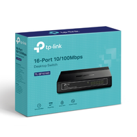TP-Link 16-port switch packaging on a white background
