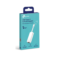 TP-Link USB Type-C to RJ45 Gigabit Ethernet Network Adapter packaging on a white background