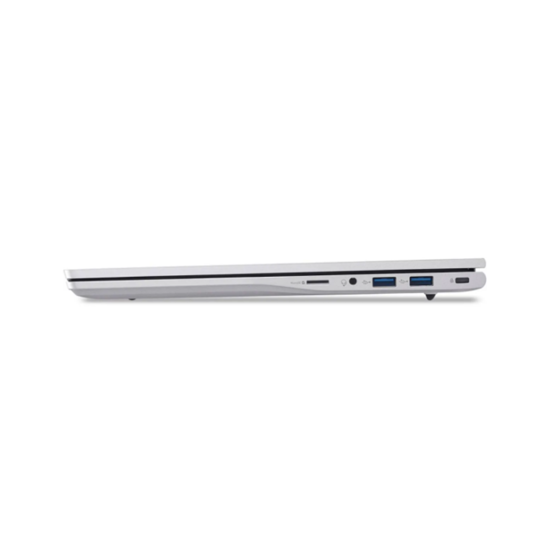 Side view of a white laptop on a white background