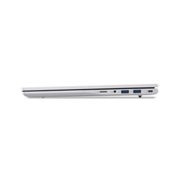 Side view of a white laptop on a white background