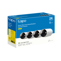 Box of Tapo security cameras with blue and white design