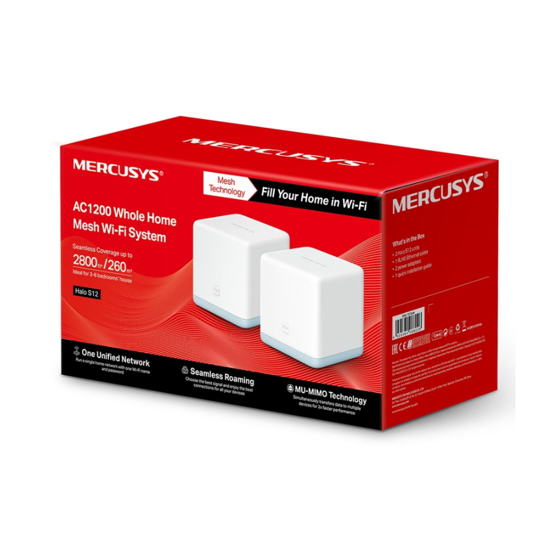 Mercusys AC1200 Whole Home Mesh Wi-Fi System packaging on a white background