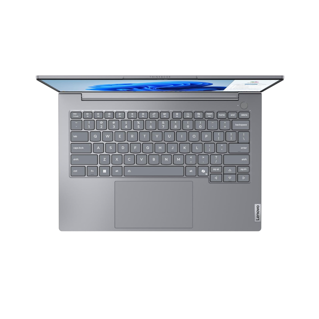 Gray laptop with keyboard on a white background