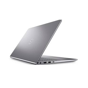 Gray Dell laptop on a white background