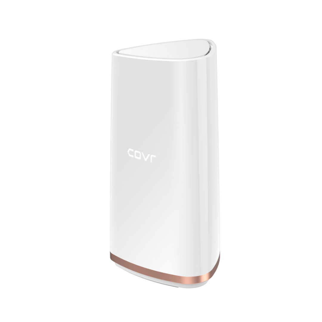 White electronic device with rose gold accents on a white background