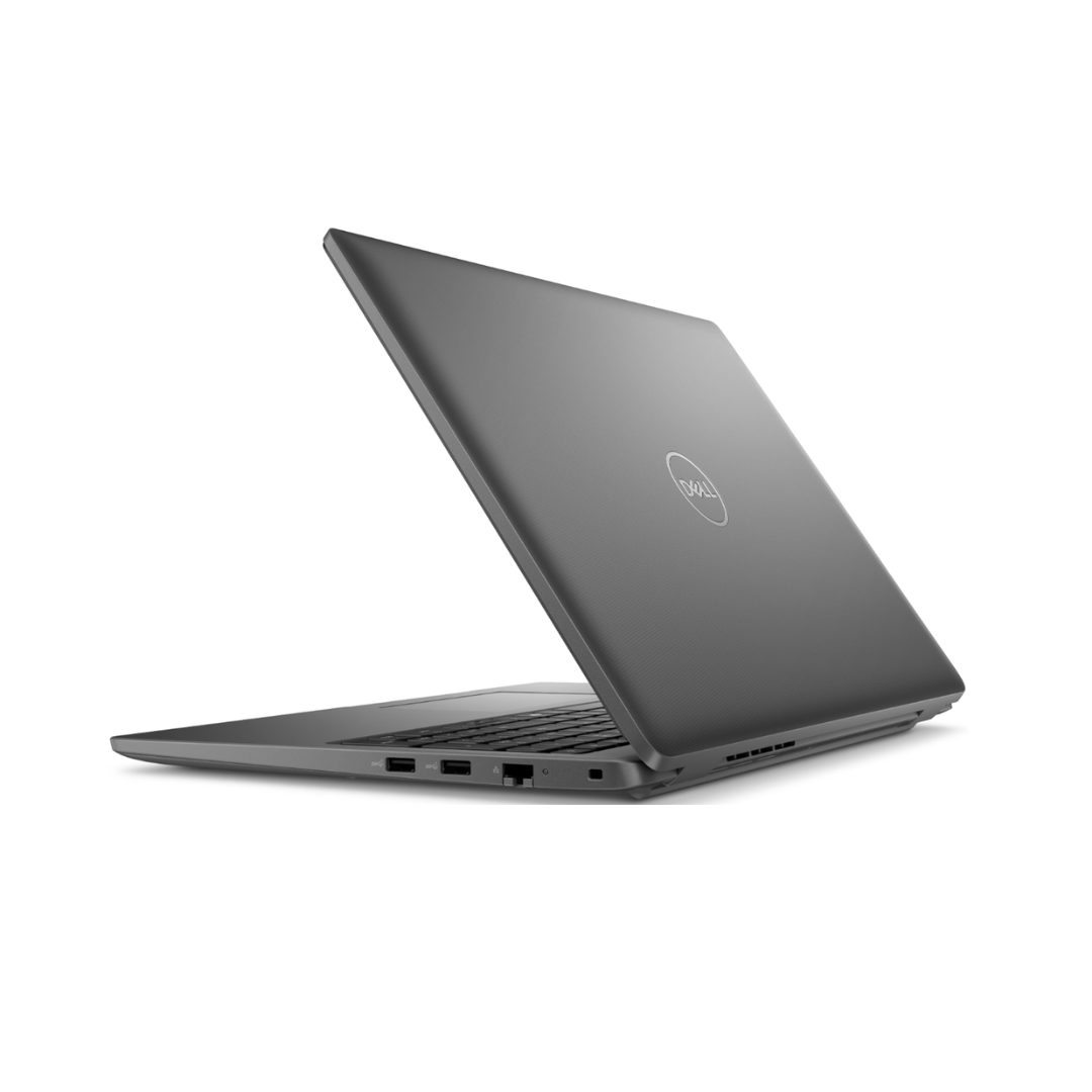 Black Dell laptop on a white background