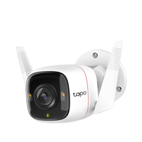 White TP-Link security camera on a white background